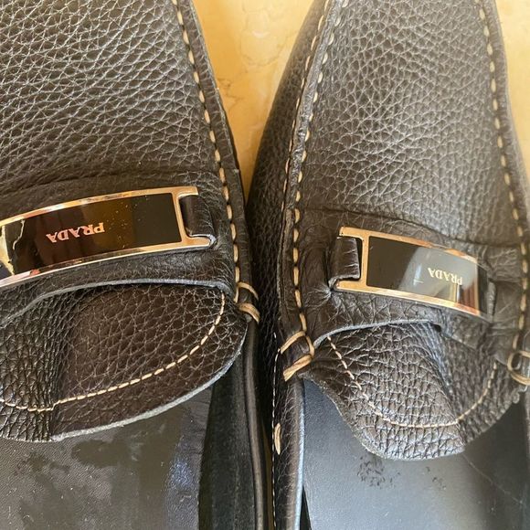 Prada black leather mule with silver hardware in size 10. Gently worn. - Picture 2 of 5